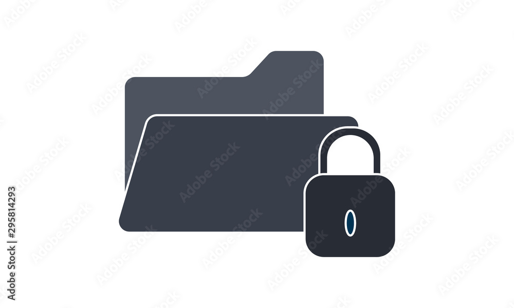 Poster security data folder icon for protected and confidential information