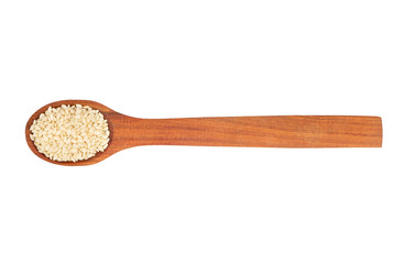 Sesame seeds in spoon