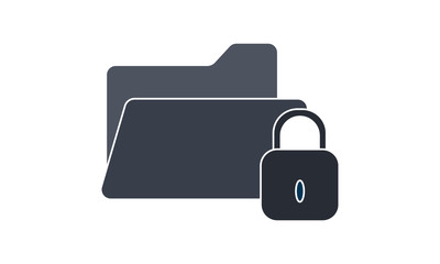 Security data folder icon for protected and confidential information