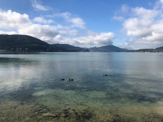 lake and mountains