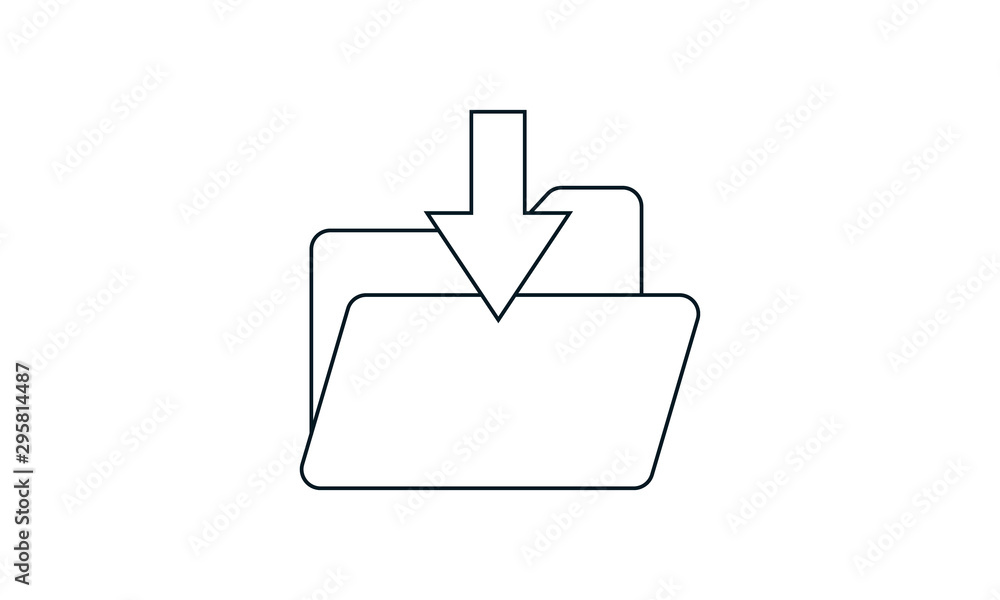 Poster download arrow with folder icon for retrieving files