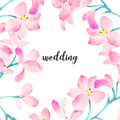 Beautiful elegant red watercolor flower