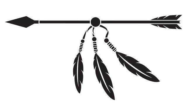Native Indian arrow and feathers
