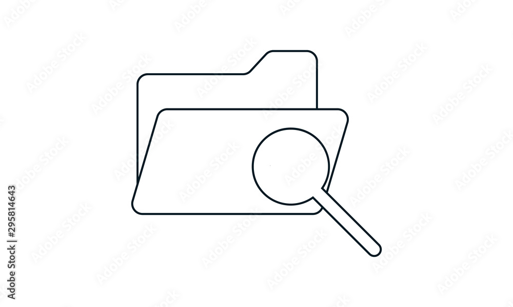 Poster search folder icon for file management and data