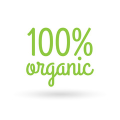 Organic icon. 100 percent Natural products. Vector illustration.