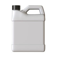 Lubricating oil bottle on white background. 3D rendering of excellent quality in high resolution. It can be enlarged and used as a background or texture.
