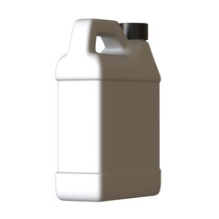 Lubricating oil bottle on white background. 3D rendering of excellent quality in high resolution. It can be enlarged and used as a background or texture.