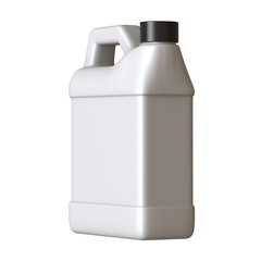 Lubricating oil bottle on white background. 3D rendering of excellent quality in high resolution. It can be enlarged and used as a background or texture.