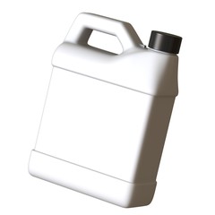 Lubricating oil bottle on white background. 3D rendering of excellent quality in high resolution. It can be enlarged and used as a background or texture.