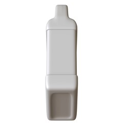 Lubricating oil bottle on white background. 3D rendering of excellent quality in high resolution. It can be enlarged and used as a background or texture.