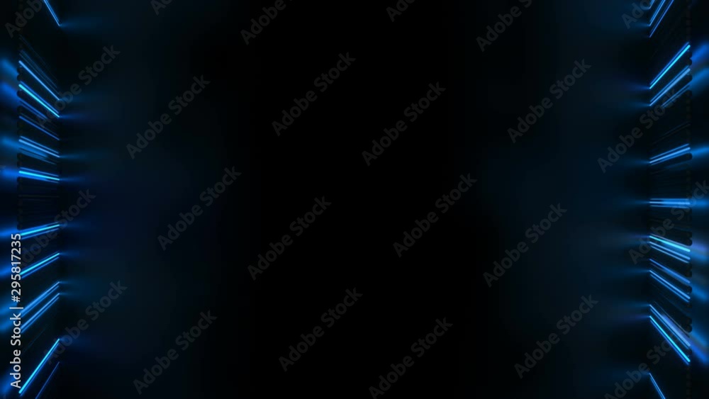 Poster blue glowing neon tubes and free space. futuristic sci-fi design. seamless loop 3d render animation