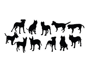 Dog Silhouettes, art vector design 