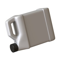 Lubricating oil bottle on white background. 3D rendering of excellent quality in high resolution. It can be enlarged and used as a background or texture.