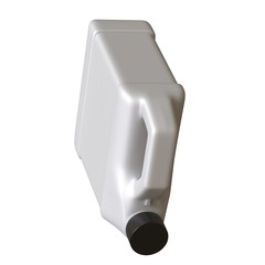 Lubricating oil bottle on white background. 3D rendering of excellent quality in high resolution. It can be enlarged and used as a background or texture.