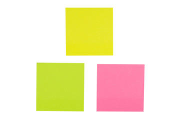 Colorful sticky notes isolated on white background with clipping path.