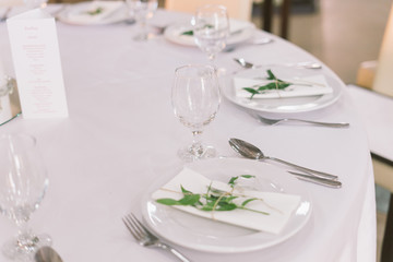 restaurant table set