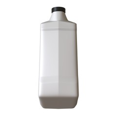 Lubricating oil bottle on white background. 3D rendering of excellent quality in high resolution. It can be enlarged and used as a background or texture.