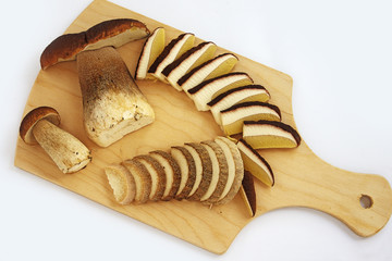 White mushroom on the board