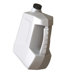 Lubricating oil bottle on white background. 3D rendering of excellent quality in high resolution. It can be enlarged and used as a background or texture.