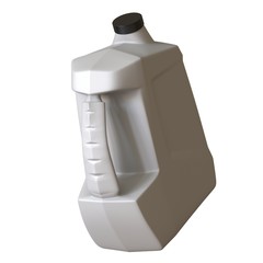 Lubricating oil bottle on white background. 3D rendering of excellent quality in high resolution. It can be enlarged and used as a background or texture.