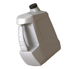 Lubricating oil bottle on white background. 3D rendering of excellent quality in high resolution. It can be enlarged and used as a background or texture.