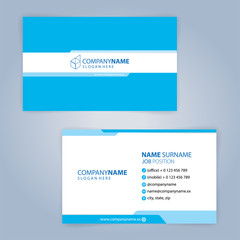 Blue and white modern business card template, Illustration Vector 10