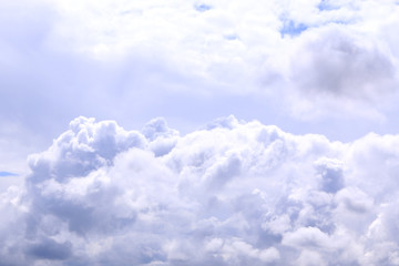 Naklejka na ściany i meble Clouds. Big white cumulus clouds on blue sky. 