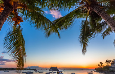 sunset on the beach, Mauritius 