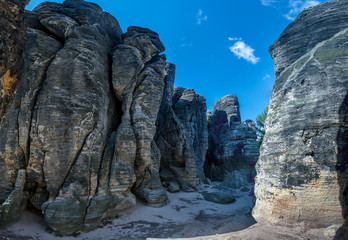 Rocks in Sandstone Mountains The Tisa Rocks, Tisa Walls (Tiske steny, Tyssaer Wände), Czech republic