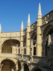 Jeronimos Monastery in Lisbon  - the most grandiose monument to late-Manueline Portuguese style architecture,  and Church of Santa Maria of Belem in Lisbon, Portugal