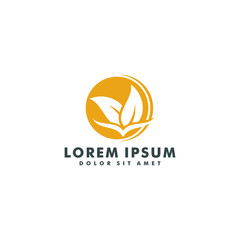 Abstract green leaf logo icon vector design. Landscape sign and symbol illustration