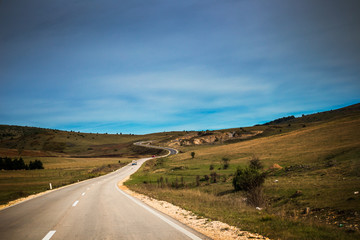 Mountain road in Bosnia and Herzegovina near the Banja Luka