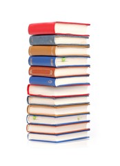 Stack of books isolated on white background