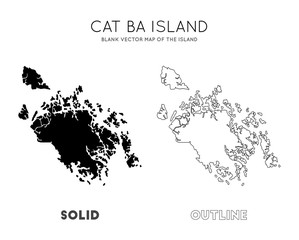 Cat Ba Island map. Blank vector map of the Island. Borders of Cat Ba Island for your infographic. Vector illustration.