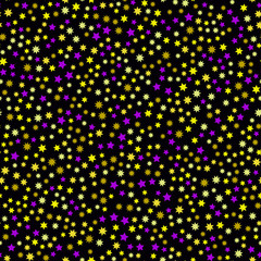 Multicoloured simple flat style light star flares seamless texture. Vector illustration