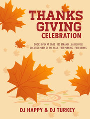 Happy Thanksgiving banner with bright colorful. Vector illustration. Thanksgiving poster design.