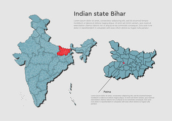 India country map Bihar state template concept