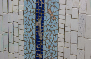 Tiled mosaic on the floor. The decor of the interior.