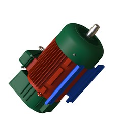 Electric motor on a white background, isolate.. 3D rendering of excellent quality in high resolution. It can be enlarged and used as a background or texture.
