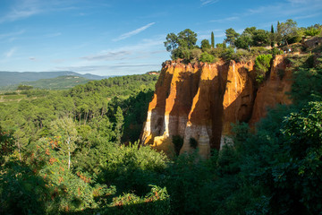 Roussillon Ocre cliffs - obrazy, fototapety, plakaty