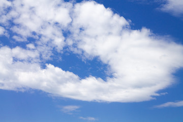 Naklejka na ściany i meble Blue sky with cirrus and cumulus clouds.
