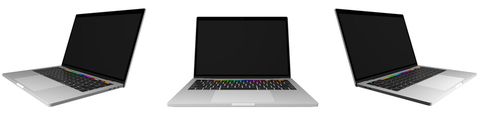 MacBook freigestellt Dreisicht