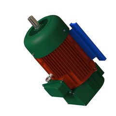 Electric motor on a white background, isolate.. 3D rendering of excellent quality in high resolution. It can be enlarged and used as a background or texture.
