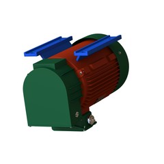 Electric motor on a white background, isolate.. 3D rendering of excellent quality in high resolution. It can be enlarged and used as a background or texture.