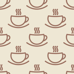 Coffee cups seamless wallpaper pattern.