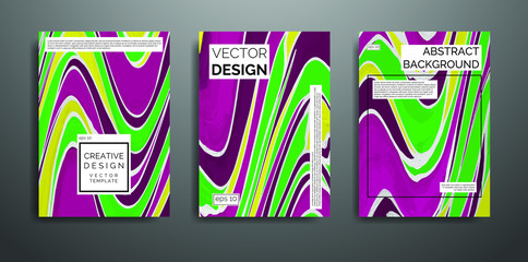 Covers templates set with abstract art. Applicable for brochures, posters, covers and banners. Vector illustrations.