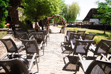 wedding ceremony decoration, beautiful wedding decor, flowers