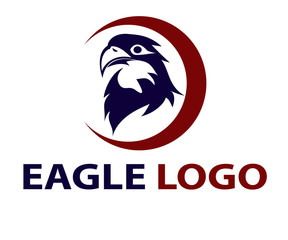 Eagle head in the circle logo vector design