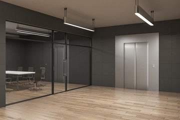 Contemporary office with elevator