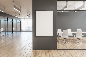 Modern office with poster